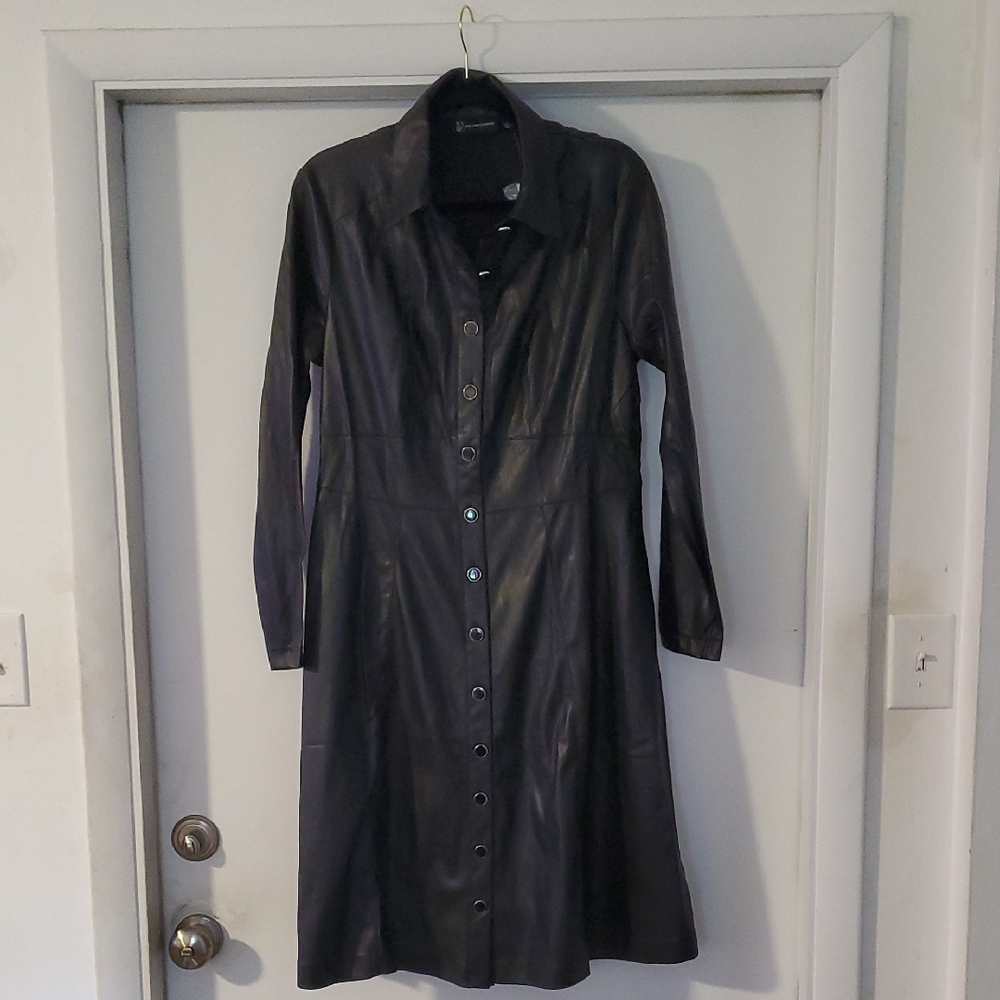 New York & Company Black Leather Jacket Classic Style